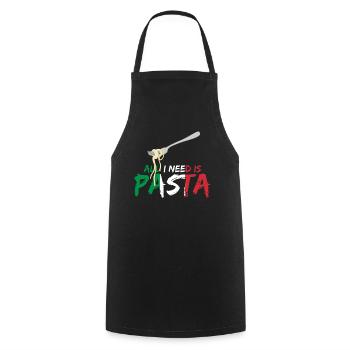 Italie Pâtes Corse Sicile Sardaigne - Tablier de cuisine - noir - Devant - AI Model Male 185 dark (185cm)