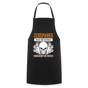 Zerspaner Fräser Zerspanungsmechaniker - Kochschürze - Schwarz - Vorne - AI Model Male 185 dark (185cm)