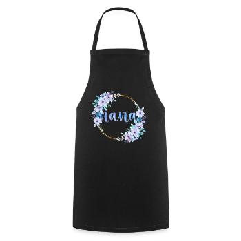 Nana Flowers Cute Gardening Grandma - Cooking Apron - black - Front - AI Model Male 185 dark (185cm)
