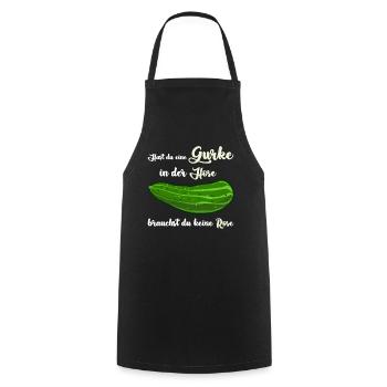 Gurke Gemüse Vegan Gurken - Kochschürze - Schwarz - Vorne - AI Model Male 185 dark (185cm)