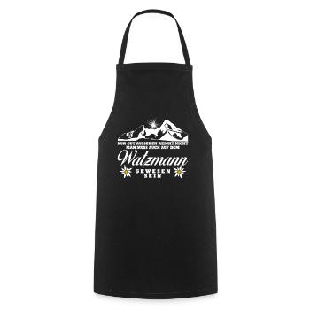 Watzmann Wandern Bergsteigen - Kochschürze - Schwarz - Vorne - AI Model Male 185 dark (185cm)