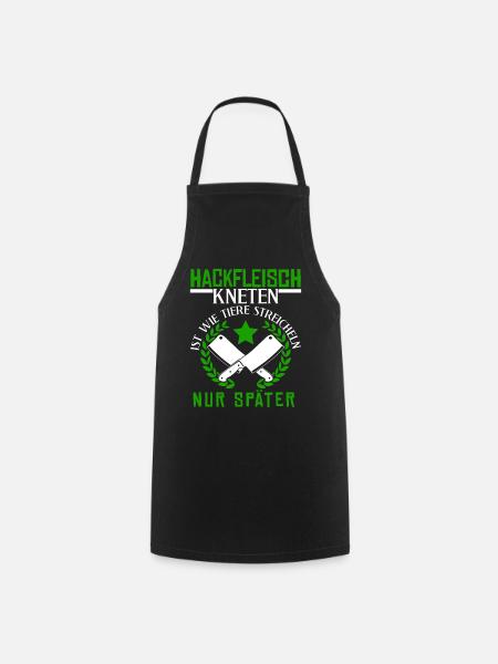 Metzger Fleischer Hackfleisch kneten - Kochschürze - Schwarz