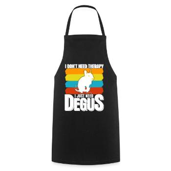 Degu Therapy Degus - Cooking Apron - black - Front - AI Model Male 185 dark (185cm)