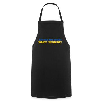 Support Ukraine Ukrainian Flag - Cooking Apron - black - Front - AI Model Male 185 dark (185cm)