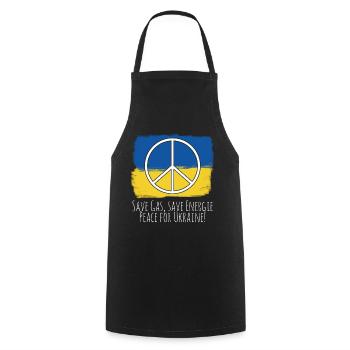 Ukraine Ukrainian Flag Peace - Cooking Apron - black - Front - AI Model Male 185 dark (185cm)