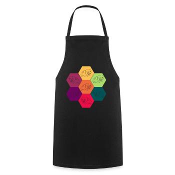 Tardigrade Tardigrade Retro Water Bear - Cooking Apron - black - Front - AI Model Male 185 dark (185cm)