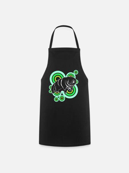 Tardigrade Retro Bärtierchen Wasserbär - Kochschürze - Schwarz