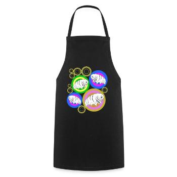 Tardigrade Retro Water Bear Tardigrades - Cooking Apron - black - Front - AI Model Male 185 dark (185cm)
