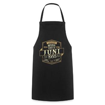 Juin 1955 Anniversaire Homme - Tablier de cuisine - noir - Devant - AI Model Male 185 dark (185cm)