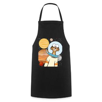 Meerkat astronaut in space - Cooking Apron - black - Front - AI Model Male 185 dark (185cm)