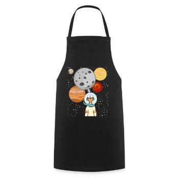 Meerkat Astronaut Space Planets - Cooking Apron - black - Front - AI Model Male 185 dark (185cm)