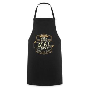 Mai 1959 Anniversaire Homme - Tablier de cuisine - noir - Devant - AI Model Male 185 dark (185cm)