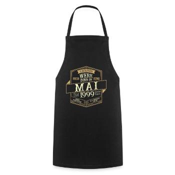 Mai 1999 Anniversaire Homme - Tablier de cuisine - noir - Devant - AI Model Male 185 dark (185cm)