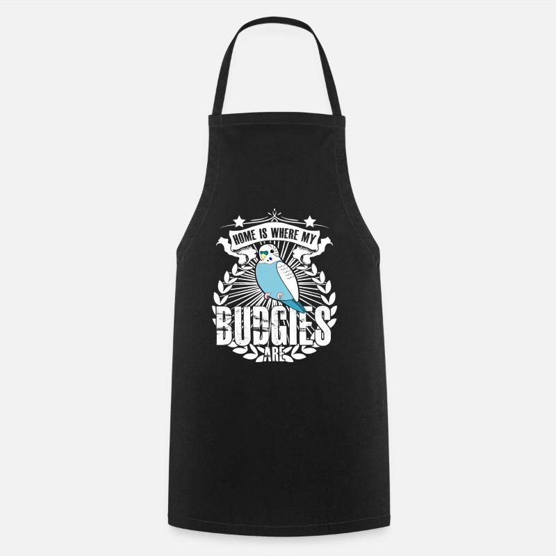 Budgie Budgie Budgerigars - Cooking Apron - black