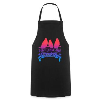 Budgerigar saying Budgerigar - Cooking Apron - black - Front - AI Model Male 185 dark (185cm)
