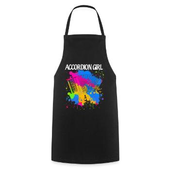 Akkordeon Girl Akkordeonist Zieharmonika - Kochschürze - Schwarz - Vorne - AI Model Male 185 dark (185cm)