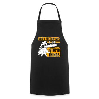 Chainsaw Chainsaws Joke Lumberjack - Cooking Apron - black - Front - AI Model Male 185 dark (185cm)