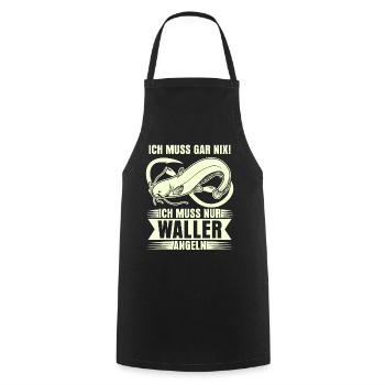 Angeln Waller Fischer Fisch Angler - Kochschürze - Schwarz - Vorne - AI Model Male 185 dark (185cm)