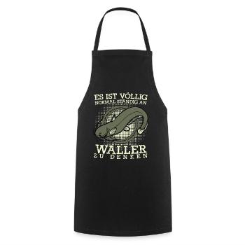 Angler Waller Angeln Fischen Fischer - Kochschürze - Schwarz - Vorne - AI Model Male 185 dark (185cm)