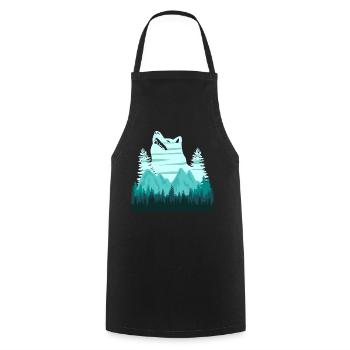 White Shepherd Mountains Shepherd Dogs - Cooking Apron - black - Front - AI Model Male 185 dark (185cm)