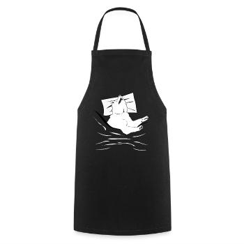White Shepherd Sleep Shepherd Dogs - Cooking Apron - black - Front - AI Model Male 185 dark (185cm)
