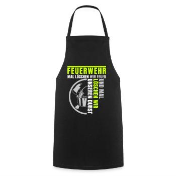 Fire brigade Extinguish fire Fire brigade - Cooking Apron - black - Front - AI Model Male 185 dark (185cm)