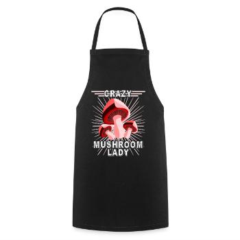 Pilzsammler Mushroom Lady Pilzsucher - Kochschürze - Schwarz - Vorne - AI Model Male 185 dark (185cm)