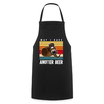 Otter Seeotter Bier Bierfass Otters - Kochschürze - Schwarz - Vorne - AI Model Male 185 dark (185cm)