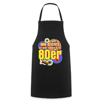 80er Jahre Retro 80s - Kochschürze - Schwarz - Vorne - AI Model Male 185 dark (185cm)