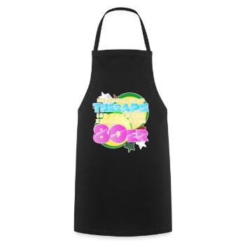 80s Disco 1980 Back to the 80s - Cooking Apron - black - Front - AI Model Male 185 dark (185cm)