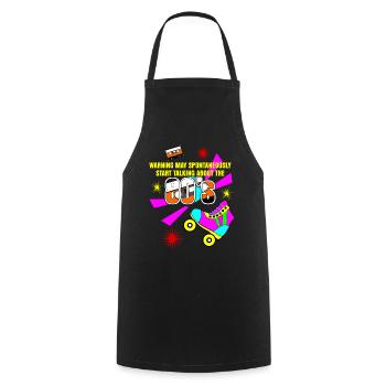 80s Roller Skates 80th - Cooking Apron - black - Front - AI Model Male 185 dark (185cm)