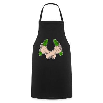 Cucumber Vegetable Gardener Cucumbers - Cooking Apron - black - Front - AI Model Male 185 dark (185cm)