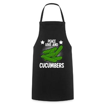 Gurken Cucumbers Gurke - Kochschürze - Schwarz - Vorne - AI Model Male 185 dark (185cm)