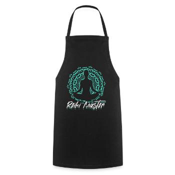 Méditation énergétique du Maître Reiki Spirituel - Tablier de cuisine - noir - Devant - AI Model Male 185 dark (185cm)