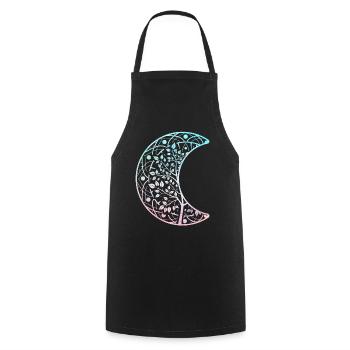 Mandala Mond Reiki Meister Yoga - Kochschürze - Schwarz - Vorne - AI Model Male 185 dark (185cm)