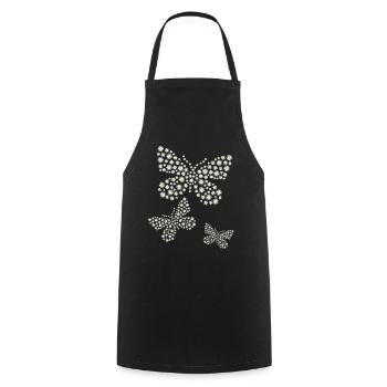 Daisy Butterfly Cute Flower - Cooking Apron - black - Front - AI Model Male 185 dark (185cm)
