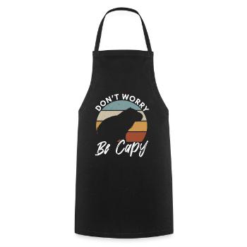Amoureux des animaux Happy Capybara - Tablier de cuisine - noir - Devant - AI Model Male 185 dark (185cm)