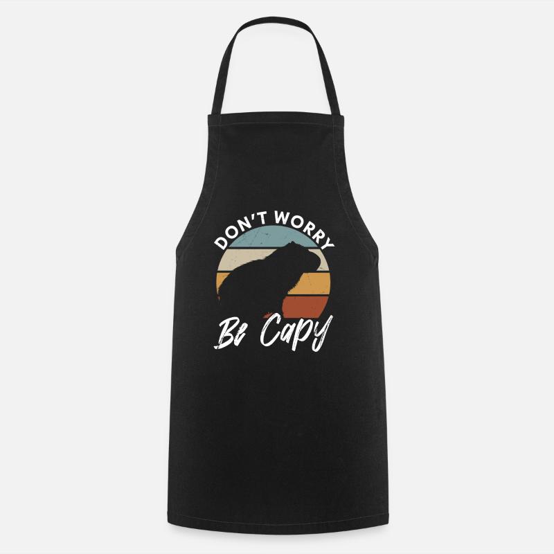 Animal lovers Happy Capybara - Cooking Apron - black