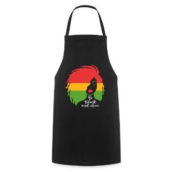 Be Black And Shine Afro Black History Month - Cooking Apron - black - Front - AI Model Male 185 dark (185cm)