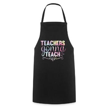 Back to School Teacher Tie Sports Education - Cooking Apron - black - Front - AI Model Male 185 dark (185cm)