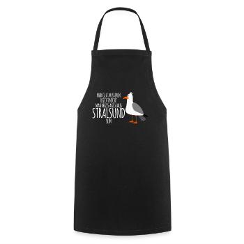 Stralsund lustiger Witz Stralsunder - Kochschürze - Schwarz - Vorne - AI Model Male 185 dark (185cm)