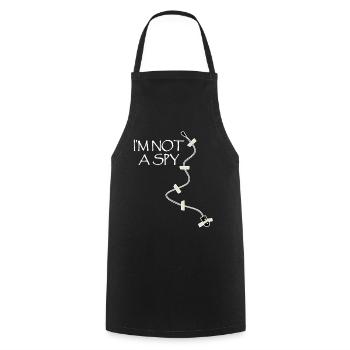 Eavesdropping Device Secret Agent Mikofon Spy - Cooking Apron - black - Front - AI Model Male 185 dark (185cm)