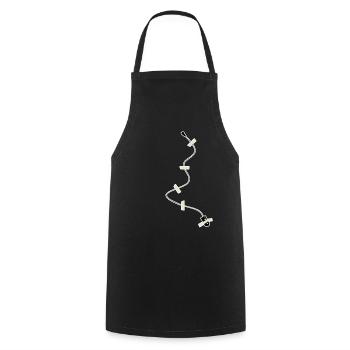 Listening Device Mikofon Secret Agent Spy - Cooking Apron - black - Front - AI Model Male 185 dark (185cm)