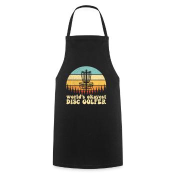 World's Okayest Disc Golfer - Cooking Apron - black - Front - AI Model Male 185 dark (185cm)