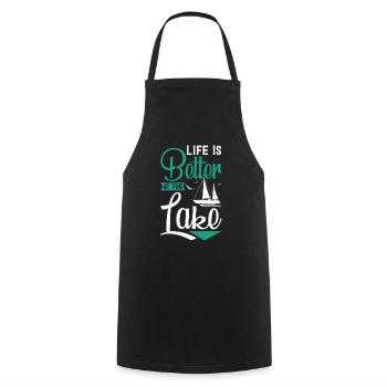 Life Is Better At The Lake - Cooking Apron - black - Front - AI Model Male 185 dark (185cm)