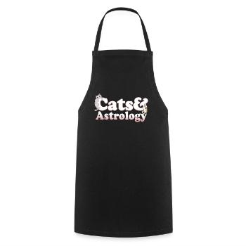 Cute Kawaii Cats And Astrology Women's Cat and - Cooking Apron - black - Front - AI Model Male 185 dark (185cm)
