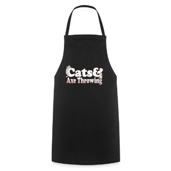 Chats mignons de Kawaii et hache jetant le chat des femmes et - Tablier de cuisine - noir - Devant - AI Model Male 185 dark (185cm)