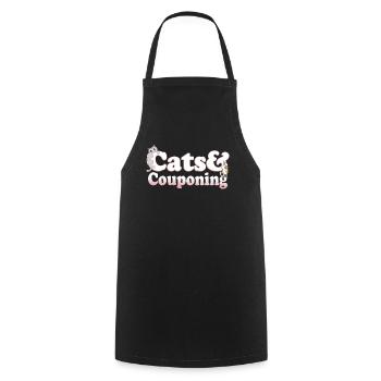 Cute Kawaii Cats And Couponing Women's Cat and - Cooking Apron - black - Front - AI Model Male 185 dark (185cm)