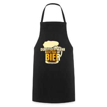 Bier Durstiger Mann Biertrinker - Kochschürze - Schwarz - Vorne - AI Model Male 185 dark (185cm)