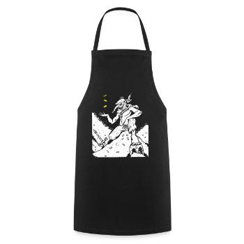 Medieval Goblin Creature - Cooking Apron - black - Front - AI Model Male 185 dark (185cm)